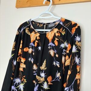 #217 b.young Floral Blouse with Lilac Trim